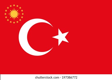 Presidential flag of Turkey. Vector. Accurate dimensions, element proportions and colors.