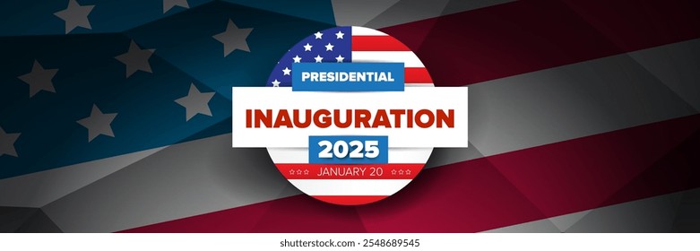 Presidential inauguration 2025 usa 20 january banner design template. USA Presidential Inauguration 2025 poster design with usa flag