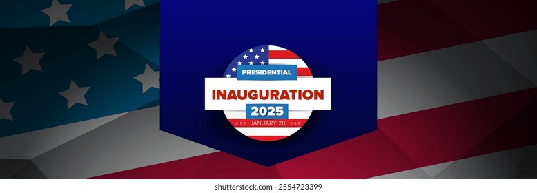 Presidential inauguration 2025 usa 20 january banner design template. USA Presidential Inauguration 2025 poster design with usa flag