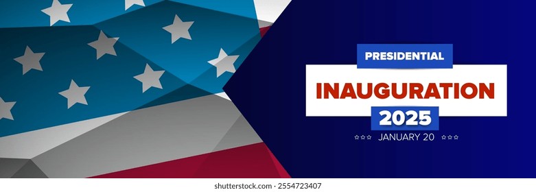 Presidential inauguration 2025 usa 20 january banner design template. USA Presidential Inauguration 2025 poster design with usa flag