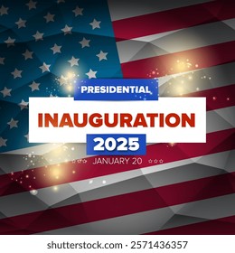 Presidential inauguration 2025 usa 20 january banner design template. USA Presidential Inauguration 2025 poster design with usa flag