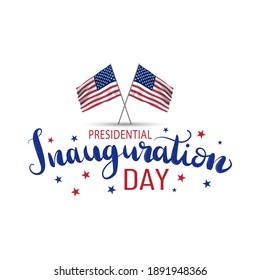 Presidential Inauguration Day 2021 USA. American election. Patriotic illustration with flag