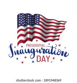 Presidential Inauguration Day 2021 USA. American election. Patriotic illustration with flag