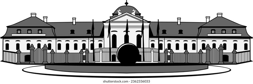 Presidential Palace Bratislava design vector art
