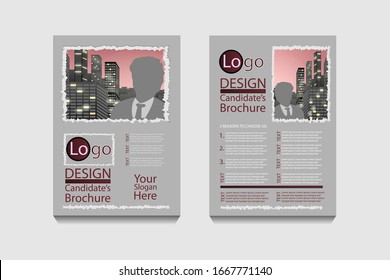 Presidential, parliament or city mayor elections poster template, vector billboard for campaign. Set of 2 election poster or book cover templates with different party colors for election campaign.