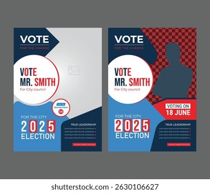 Presidential or parliament elections poster template, Vector premium editable flyer leaflet layout.
