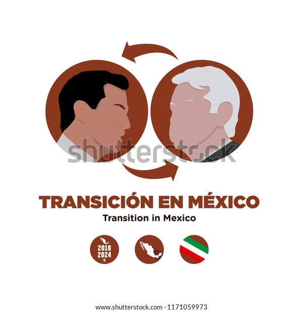メキシコの大統領移行 メキシコの次期大統領 アンドレス マヌエル ロペス オブラドール氏 エンリケ ペナ ニエトの実際の社長 のベクター画像素材 ロイヤリティフリー