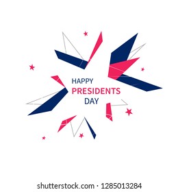 Presidents Day abstract style banner with stars and lines
