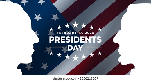 Presidents Day. American flag and president. Great for cards, banners, posters, social media and more. 