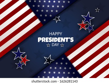 Presidents' Day background, President's Day banners, american flyer, President's Day design, President's Day flag on background, vector illustration.