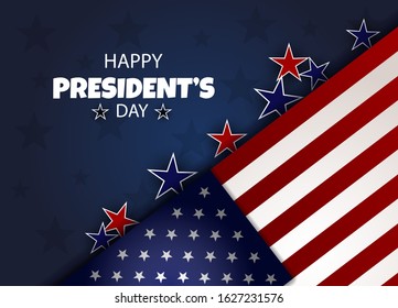 Presidents' Day background, President's Day banners, american flyer, President's Day design, President's Day flag on background, vector illustration.