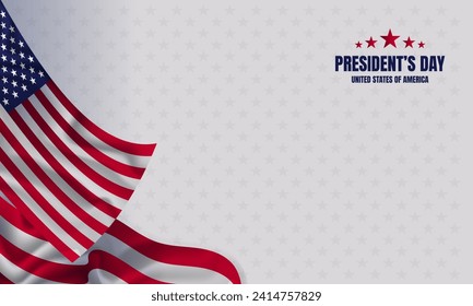 Präsidialhintergrund oder Banner-Vorlage mit wachsender amerikanischer Flagge, geeignet für Poster und Grußkarten