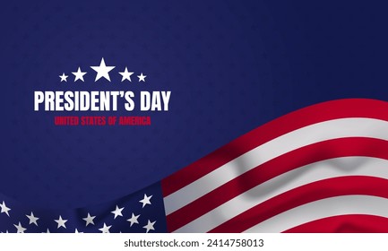 President's Day background or banners template with waving American flag, suitable for posters and greeting cards