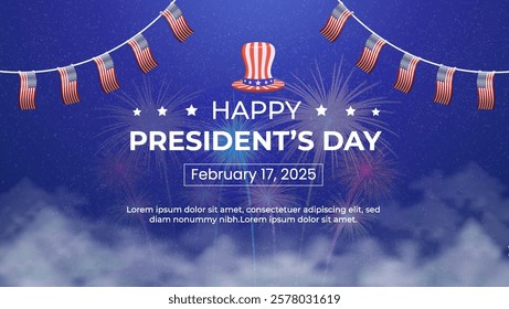 Presidents Day Background Desig suitable for Banner, Poster, Greeting Card.