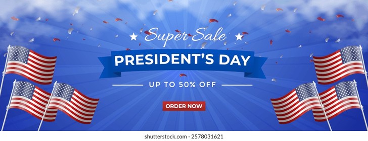 Presidents Day Background Desig suitable for Banner, Poster, Greeting Card.