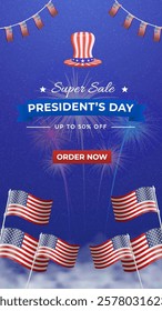 Presidents Day Background Desig suitable for Banner, Poster, Greeting Card.