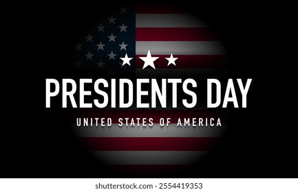 Presidents Day Background Design with American Flag. Banner, Poster, Greeting Card. Vector Illustration.