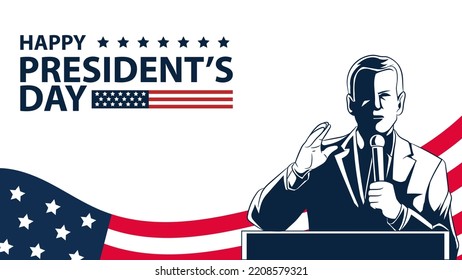 Diseño de fondo del Día del Presidente. con área de espacio de copia