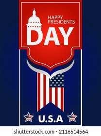 President's Day Background Design. It is suitable for posters, banners, invitations, advertising. Vector illustration