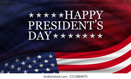 Presidents day background with national flag of United States. National holiday of the USA.