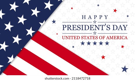 Presidents day background with national flag of United States. National holiday of the USA. Vector illustration