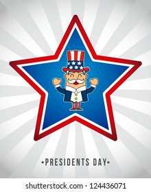 presidents day background, uncle sam. vector illustration