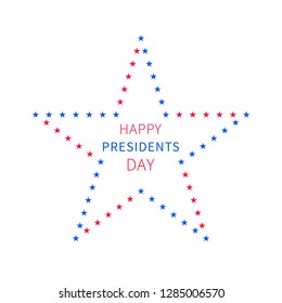 Presidents day banner in form of star contour consisting of asterisks