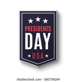 Presidents day banner isolated on white background. Vector illustration.