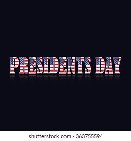 Presidents Day banner on a dark background, vector illustration