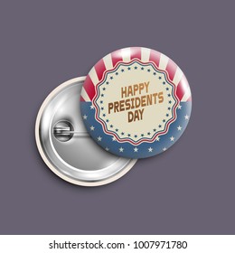 Presidents day button,badge,banner isolated,retro style. Vector design for  Independence Day,United States of American President holiday, Veterans Day