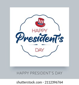 President's Day calligraphic text. Vector design label template. Handwritten lettering text.