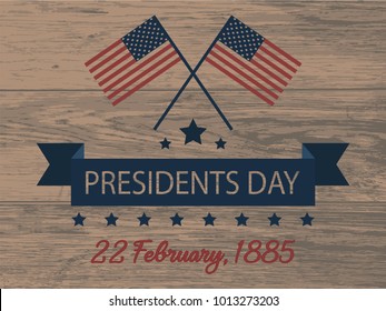 Presidents Day card or background vector illustration.