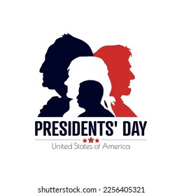 Presidents' Day card. Flat vector illustration.