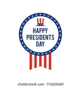Presidents day card, United States of America. Vector illustration isolated on white background