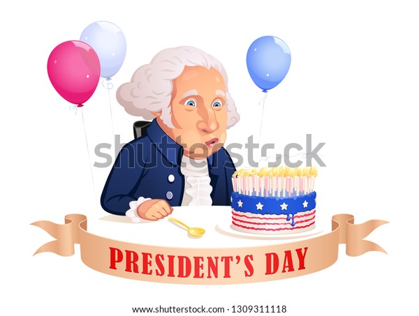 Presidents Day Cartoon Portrait George Washington Stock Vector Royalty Free 1309311118