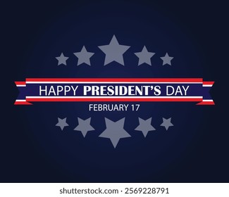 President's Day, February 17. Background, card, banner, poster Design. Vector Illustration.