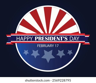 President's Day, February 17. Background, card, banner, poster Design. Vector Illustration.