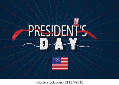 Presidents Day greeting card, , banner, poster with American flag. vector illustration