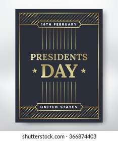 Presidents Day greeting card template. Vector illustration