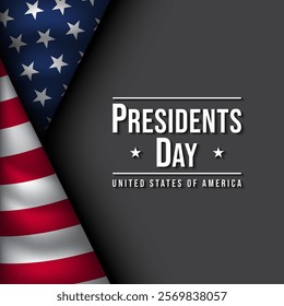 Presidents Day Greeting Card with USA Flag Illustration. Vector Illustration.