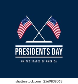 Presidents Day Greeting Card with USA Flag Illustration. Vector Illustration.