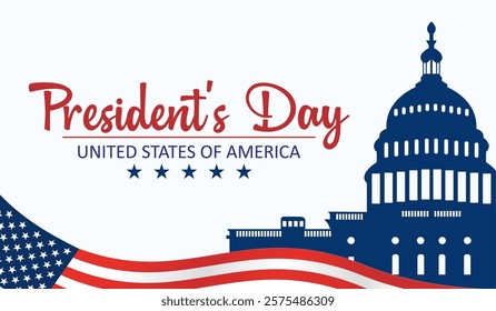 Presidents Day. Happy Presidents Day Background Design. Banner, Poster. Vector Illustration.