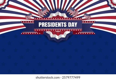 Presidents day horizontal banner. vector illustration eps 10