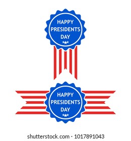 Presidents Day logo in flat design. Vector illustration. Abstract Presidents Day logo, isolated on white background
