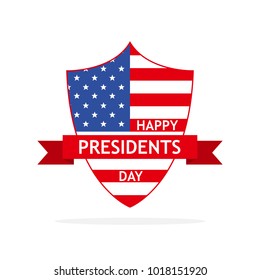 Presidents Day logo in flat design. Vector illustration. Abstract Presidents Day logo, isolated on white background
