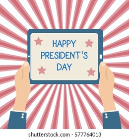 presidents day. map of America. The Statue of Liberty