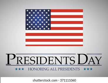 Presidents Day on USA flag with American Eagle. 15 of February