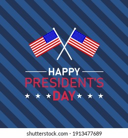 president's day poster with design independence day blue design. Vector patriotic sign of President's Day celebration