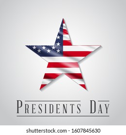 Presidents' Day. Presidents Day poster. Happy Presidents Day Background and symbols with USA flag. Vector illustration - Presidents' Day in the United States.