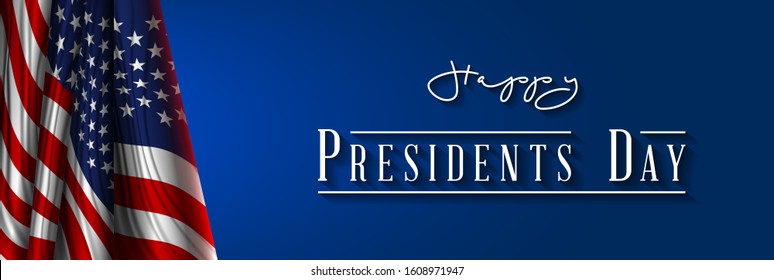 Presidents' Day. Presidents Day poster. Happy Presidents Day Background and symbols with USA flag. Vector illustration - Presidents' Day in the United States.